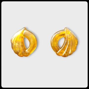 Amber Colored Post Earrings